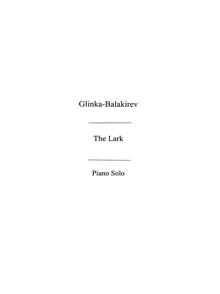 Lark (The) (Balakirev)